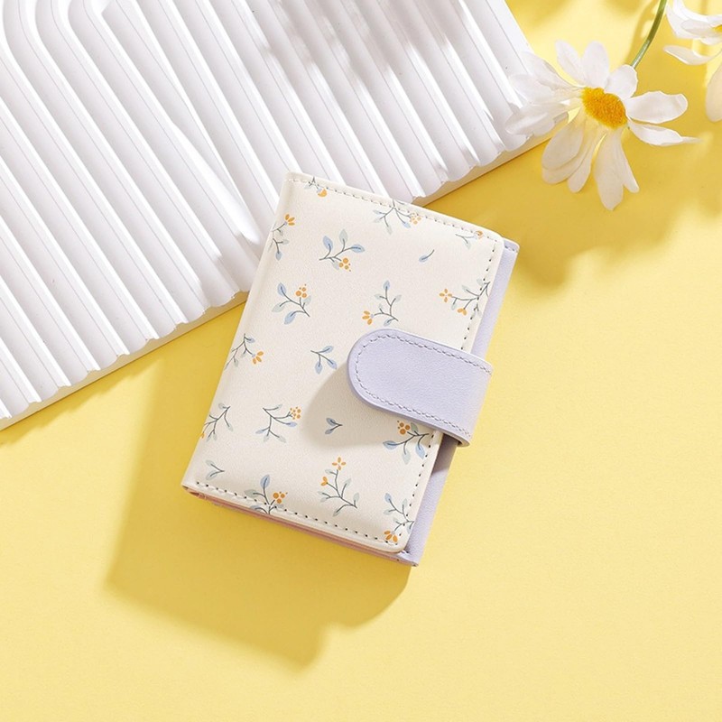 Bakurok Small Wallet for Women Cute Slim Trifold Wallet Floral