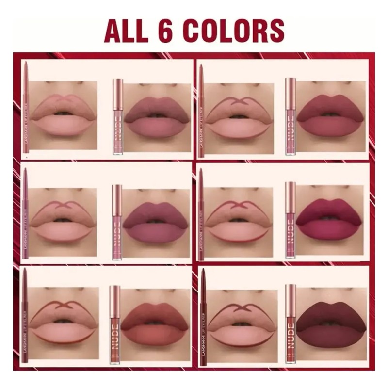 12 Matte Liquid Lipsticks Long-lasting Matte Lip Pencils