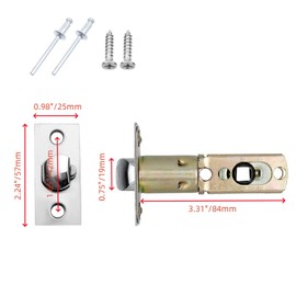 Bitray Adjustable Door Latch, Adjustable Deadlatch with Strike Plate for Interior Door and Front Door 84mm Length (Stretchable to 94mm)