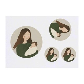 4 x 'Mother and Child' Temporary Tattoos - Water Resistant, Skin-Safe, Non-Toxic Transfers, Mixed Sizes (TO00080980)