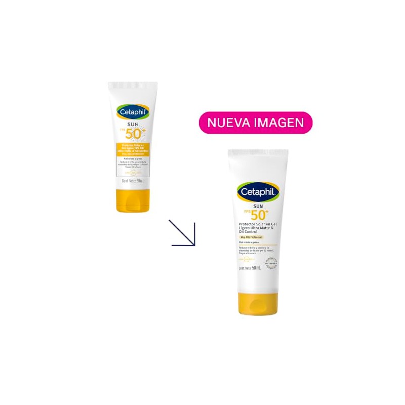 Cetaphil Sun FPS 50+ Gel Ligero Ultra Matte Control Brillo