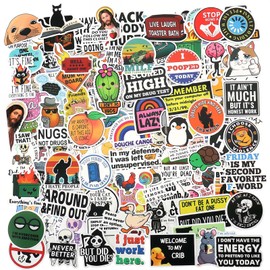 150 PCS Funny Stickers for Adults, Hilarious, Sarcastic, Snarky, Dark Humor Meme Decals, Waterproof Vinyl Stickers for Water Bottles, Laptops, Scrapbooks, Bumper, Work