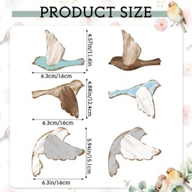 Wesiti 6 Pcs Rustic Bird Wall Art Farmhouse Wooden Flying Bird Rusty Scandinavian Home Wall Decor Art for Home Decorations Living Room Bedroom