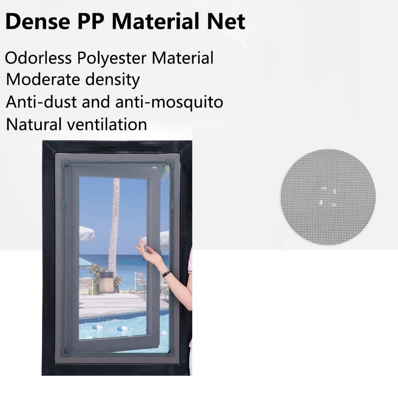 60 * 140CM Removable Polyester Window Net Adjustable Magnetic Window