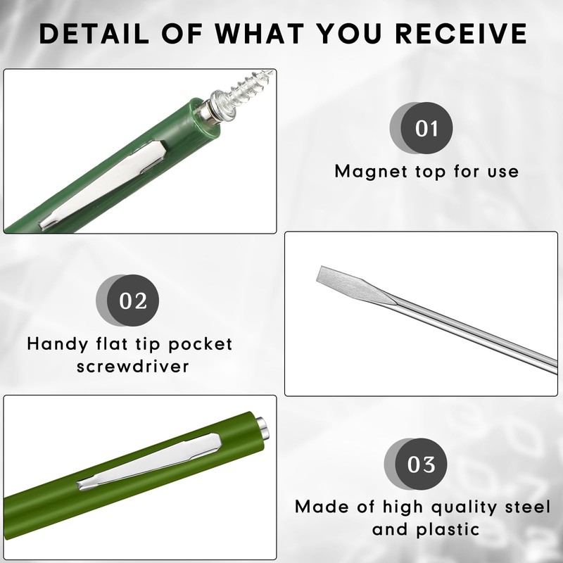 Honoson 10 Pieces Pocket Screwdriver Mini Tops and Pocket Clips