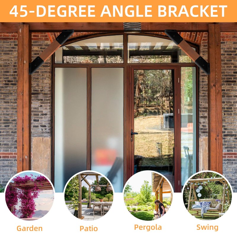 ZOBGOWE 45-Degree Angle Bracket for 2x4 Post(Actual 1.5''x3.5''), Heavy Duty