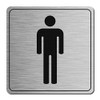 Male Men Metal Brushed Steel Square Toilet Bathroom Door Sign Plaque