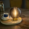 LUSHARBOR Battery Operated Lamp with Timer, Small Table Lamp Battery