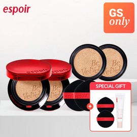 Espoir GS에스쁘아 NEW 비벨벳 커버 쿠션 본품 2개(쿠션2 +리필2)+(증정)선크림20ml퍼프 GS Esprique NEW Velvet Cover Cushion Main Product 2 pcs (Cushion 2 + Refill 2) + (Gift) Sunscreen 20ml Puff