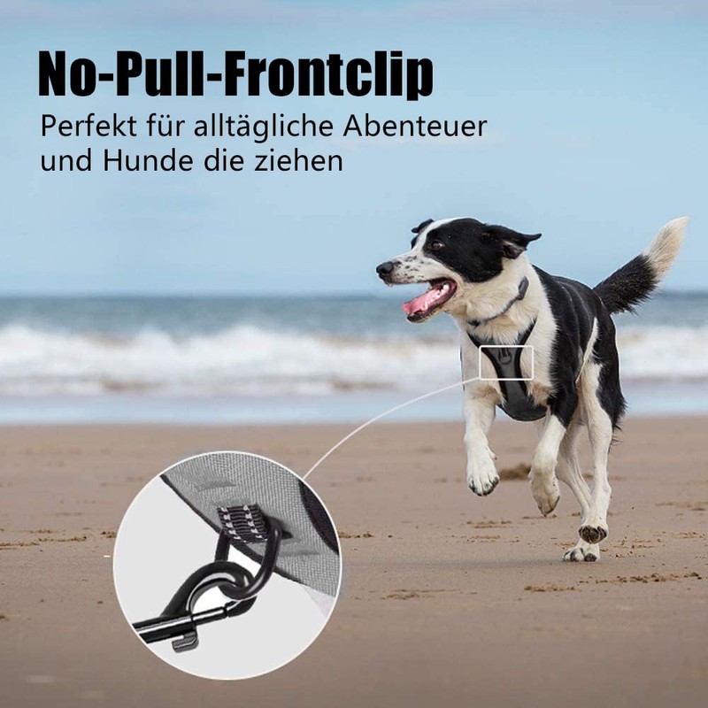 PoyPet No Pull Dog Harness, Reflective Vest Harness with 2