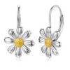 925 Sterling Silver Daisy Earrings 18K White Gold Plated Daisy