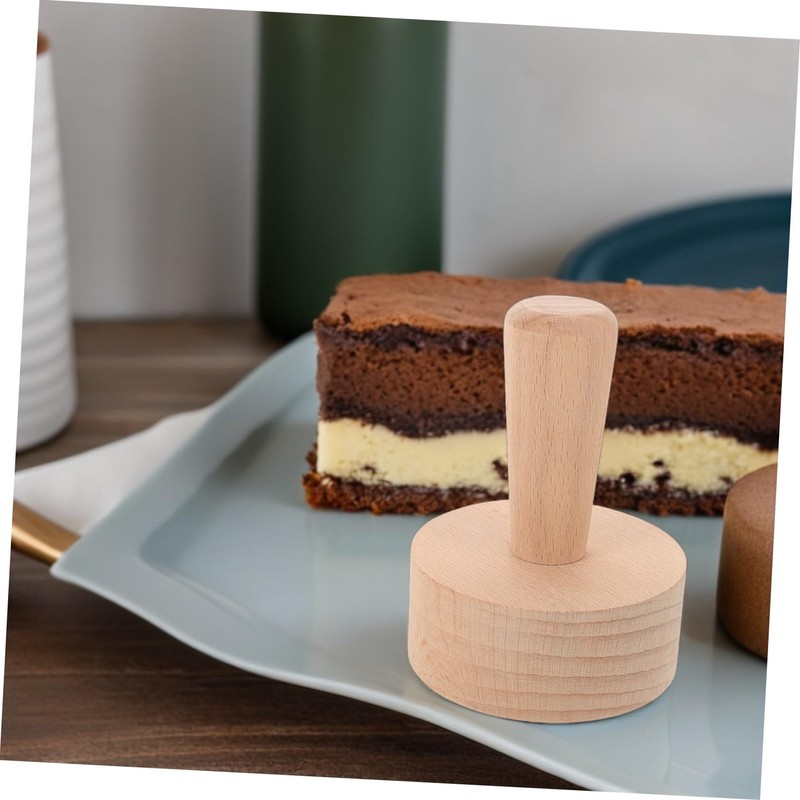 FUNOMOCYA Tart Press Tool: Wood Egg Tart Pastry Tamper Tool
