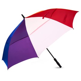 BAGAIL Golf Umbrella 68 Inch Large Oversize Double Canopy Vented Automatic Open Stick Umbrellas for Men and Women(Rainbow,68 inch)