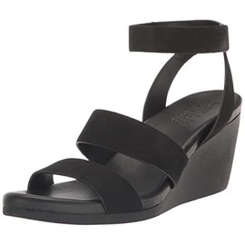Naturalizer Womens Gen-N Ignite Double Strap Lightweight Wedge Sandal,Black Nubuck,7M