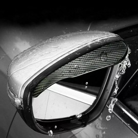 2pcs Carbon Fiber Style Car Rear View Side Mirror Rain Eyebrow Exterior Trim Rear View Mirror Visor Guard Car Side Mirror Rain Eyebrow Guard Cover Case Trim Universal For All Car