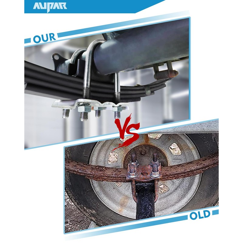 Aupar Heavy Duty Trailer U Bolt Kit for 3,500 lb