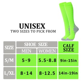 fenglaoda 3 Pairs Compression Socks for Women & Men Knee High Nurse Pregnant Cute Medical Running Travel Athletic