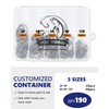 UCEC 190PCS Barbless Fishing Hooks, Carp Hooks Circle Curve Shank
