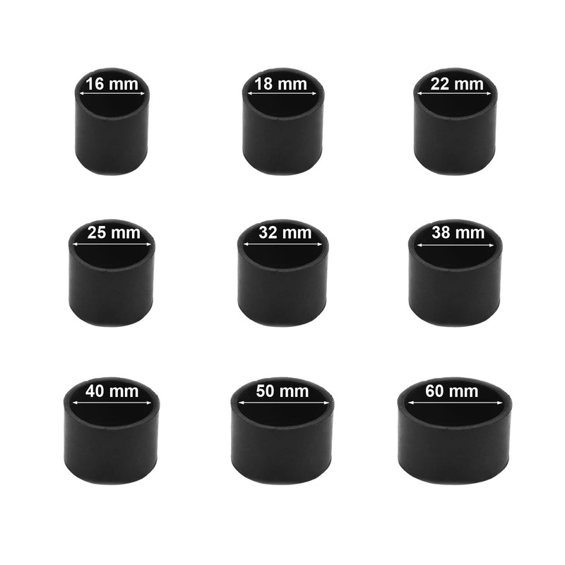 Leliafleury 8Pcs 40mm Rubber Leg Tips Round Rubber End Caps