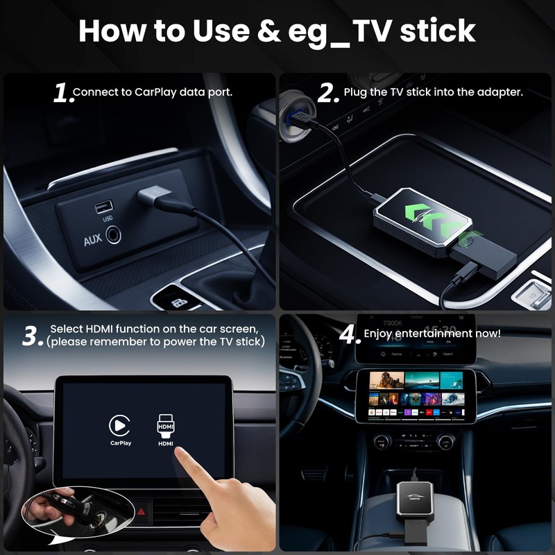 LAMTTO Car TV Mate Pro and Wireless CarPlay Adapter –