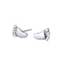 Minimalist Tiny Feet Stud Earring for Women Silver Small Cute