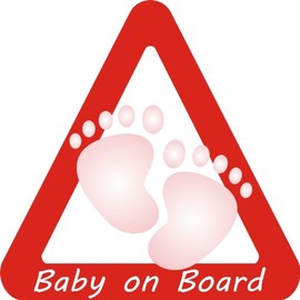 'Baby On Board Sign, girl, article number Car _ 026 10 x 10 cm außenklebend for Car, Lorry, Motorbike, Moped, Scooter, Roller, Vehicles, UV and Weather Resistant for Washers.