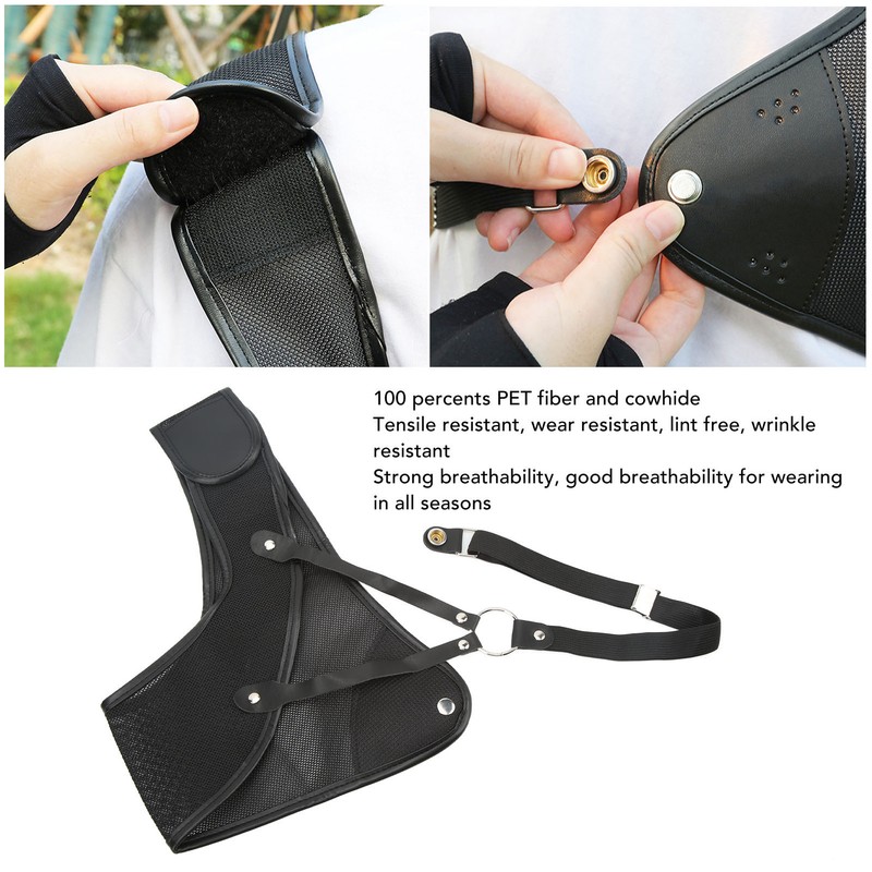 Archery Chest Guard Black PET And Cowhide Hunting Chest Protector