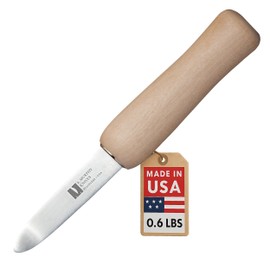 R Murphy/Ramelson New Haven Oyster Shucking Knife, Shucker Tool Opener, Curved Bent Tip, Wood Handle, Stainless Steel Blade, Made in USA, Regular