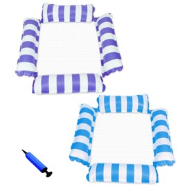 Pool Hammock, Pack of 2 Air Mattress, Pool Toy, 4-in-1 Inflatable Water Toy, Pool Accessories, Water Hammock Adult for Armchair, Mattresses, Seat