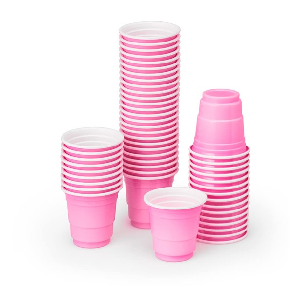 xo, Fetti Party Decorations Pink Plastic Shot Glasses - 50 Matte Disposable 2 oz Cups | Bachelorette Party, Birthday Party, Party Favors, Baby Shower Supplies