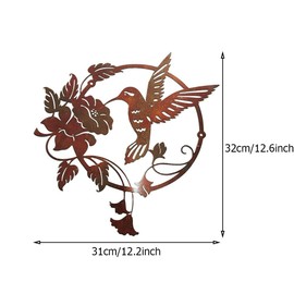 HomeSoGood Metal Iron Art Flying Bird Pendant Wall Hanging Sculpture for Garden Yard Vintage Decor Ornament for Indoor Outdoor Home(Brown)