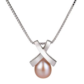 Empress Pink 7-8mm AA Quality Freshwater 925 Sterling Silver Cultured Pearl Pendant
