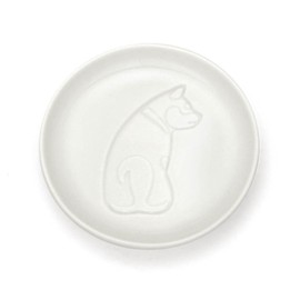 IPPINKA Hidden Painting Soy Sauce Dish 2-Piece Set - Porcelain Seasoning Saucer - Sushi Dipping Plate - White - 3.5 x 3.5 in - Sitting Dog and Sitting Cat