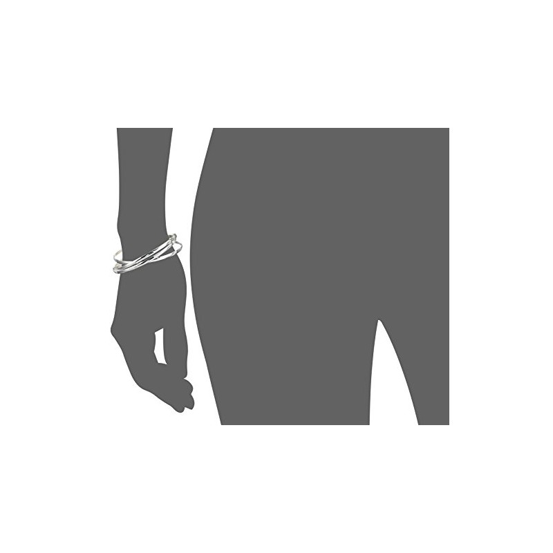 GUESS "Basic" Silver 3 Piece Interlocking Bangle Bracelet