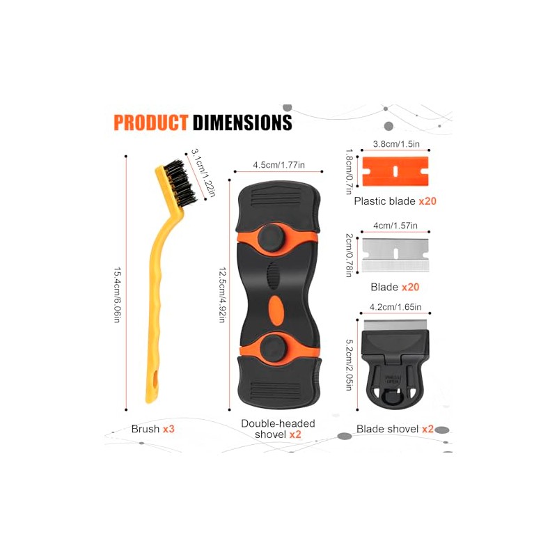 7 Pack Razor Blade Scraper Tool, Razor Scraper, Paint Scraper