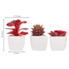 MyGift Assorted Artificial Red Succulent Plants, Mini Fake Desert Plants