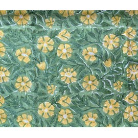 Hand Block Print Cotton Fabric - Artisan Crafted, 100% Cotton, Eco-Friendly, Unique Patterns for Sewing & Crafting (Pattern 8, 3 Yards)