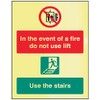 Caledonia Signs 41248H Sign, In The Event Of Fire Do Not Use Lift, Stairs