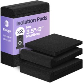 Ekkogo Pair of Studio Monitor Isolation Pads Premium Acoustic Foam to Elevate Audio Ideal Speaker Foam for 3-4.5 Inch Speakers Enhanced with Vibredux HD Foam for Superior Isolation