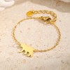 Rockyu Allure Kids Bracelet, Cute Animal Design, Gold, Bear Stainless