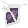 Lunarable Purple Fabric Pouch Set of 2, Digital Modern Woman