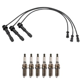 TRQ Ignition Kit Spark Plugs Wire Set Compatible with 2001 Hyundai XG300 2002-2005 XG350 Kia Sedona