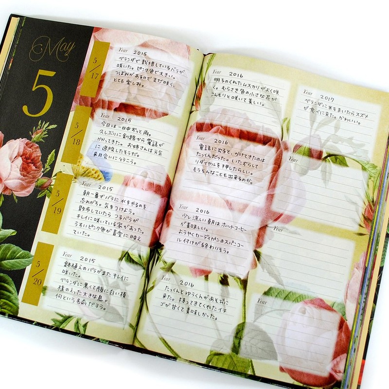 Diacars 2601-G04-010 3 Year Diary Redoute Flower Collection 35th Commemorative