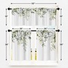 Emvency Eucalyptus Kitchen Window Curtains Valance and Tier Set 36