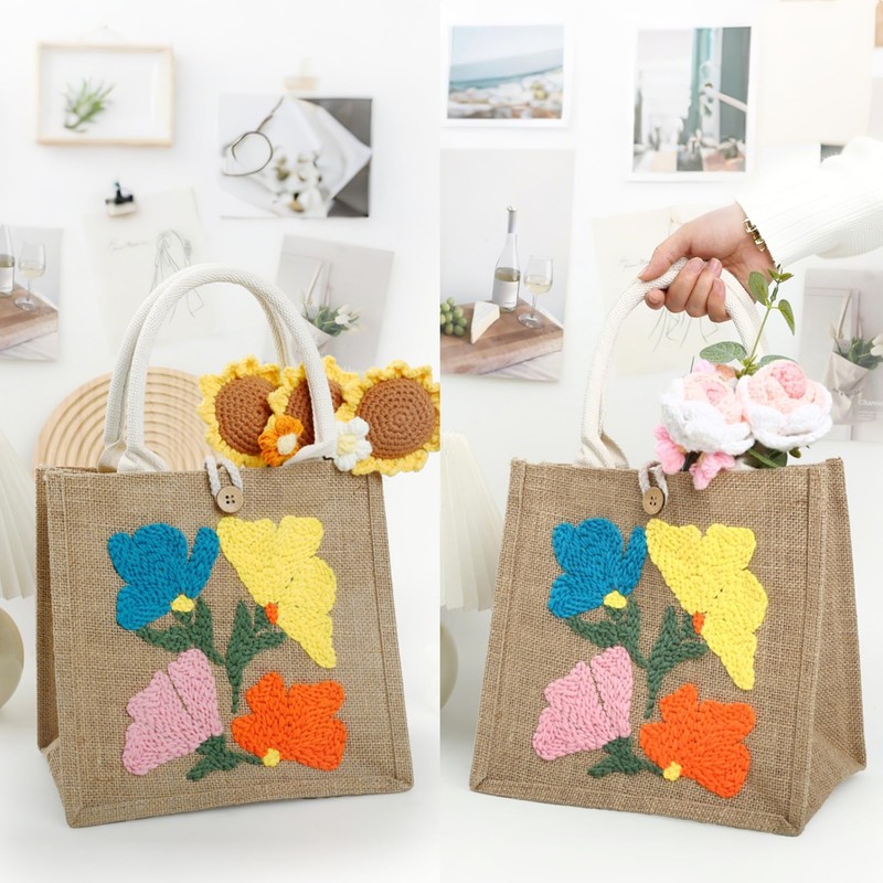 ERNTRNL Punch Needle Tote Bag Kits for Adults Beginner -