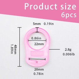 KEQAR 6pcs Silikon Knopf Ring Schnuller Adapter Silikon Dummy Schnuller Halter Clip Adapter Ring Silikonring für Schnulle(Drei Farben)