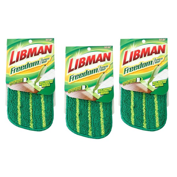 Libman Freedom Spray Mop Refills, Three Refills Green 3 Pack