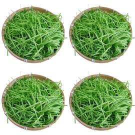 TASHELLS Pack of 4 Easter Baskets, Easter Basket for Filling, 22 x 7 cm, 200 g Easter Grass Green, Easter Nest, Easter Decoration, Easter Gift Basket