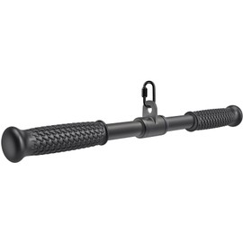 SELEWARE 18" Rotating Straight Bar, Pull Down Bar with Non-Slip Grip, Cable Machine Attachment for Home Gym Pulley System