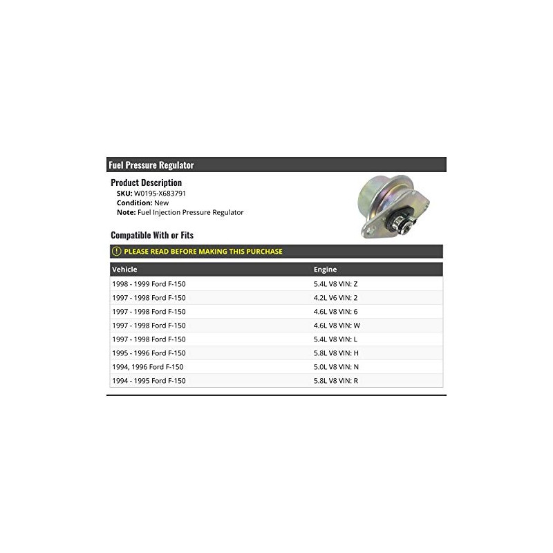 Marketplace Auto Parts Fuel Pressure Regulator - Compatible with 1994-1999
